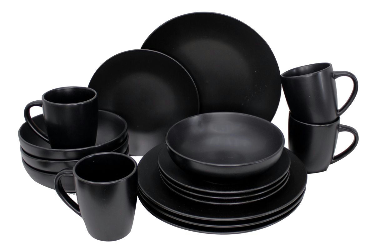Exclusive (16pcs) Black Stoneware Dinner set