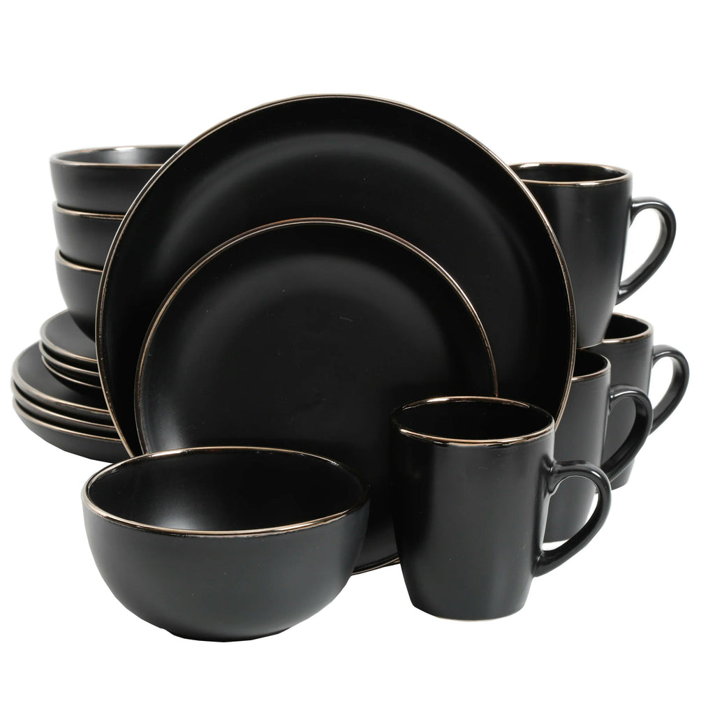 Exclusive (16pcs) Black Stoneware Dinner set