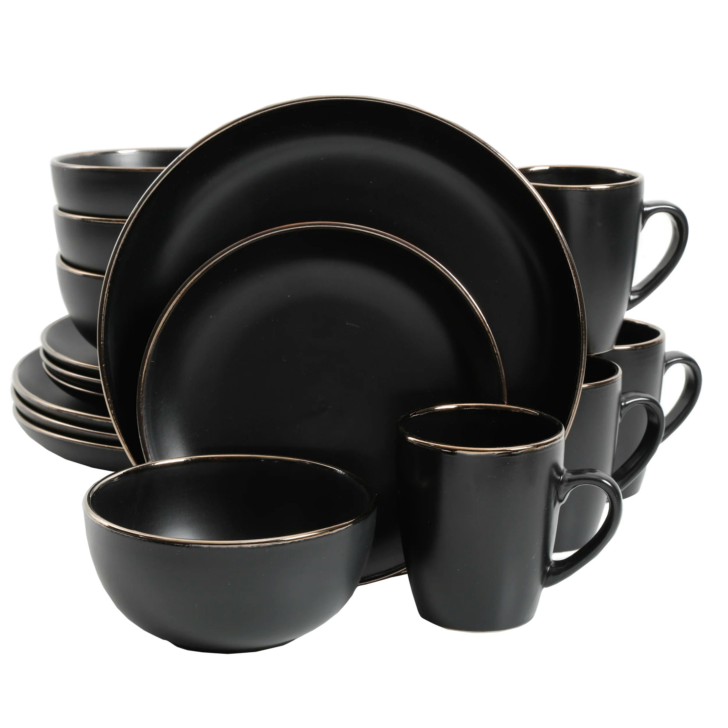 Exclusive (16pcs) Black Stoneware Dinner set